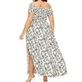 thumbnail image 5 of Sexy Dance Women Plus Size Boho Long Maxi Dress Cold Shoulder Floral Summer Beach Evening Rockabilly Skater Prom Ball Gown Sundress, 5 of 5
