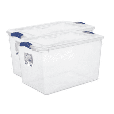 Sterilite 66 Qt. Latch Box Plastic, Stadium Blue - (2 pack)