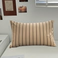thumbnail image 4 of YiJuHui 3pcs Striped Pillow Cases, Washed Cotton, Ticking Stripe Vertical Pinstripe Neutral Farmhouse, Pillowcases Pillow Shams Covers, Beige, Standard Size 48*74cm, 4 of 7