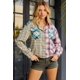 thumbnail image 4 of ABPHQTO Camisa de manga larga con bolsillos delanteros de patchwork a cuadros multicolor para mujer, 4 of 5