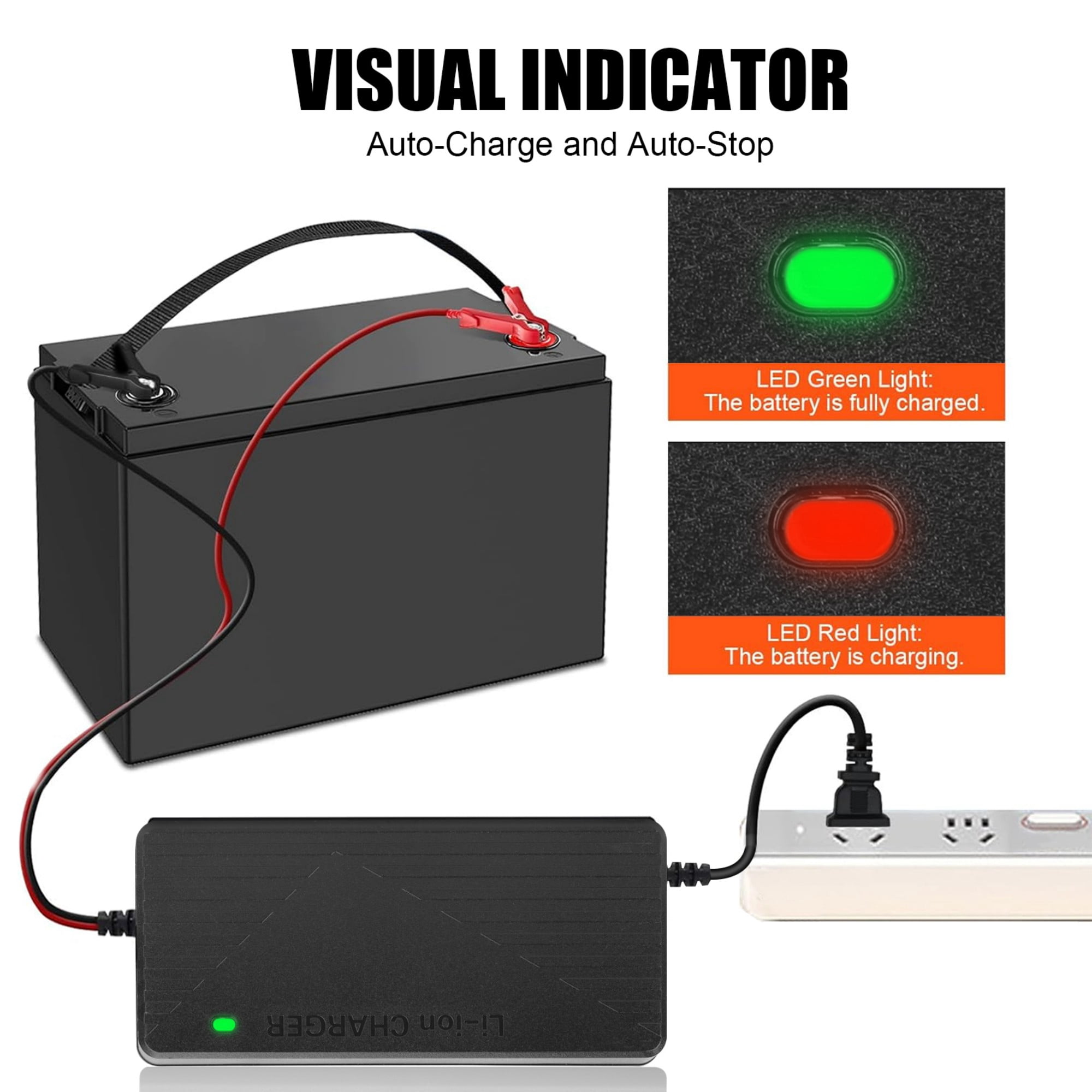 12V 10-Amp 10A Smart Fast Charger for Lithium Iron Phosphate (LiFePO4) Battery