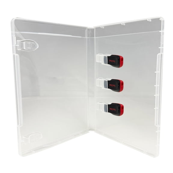 CheckOutStore 10 Premium Super Clear Triple USB (3) Flash Drive Cases 14MM