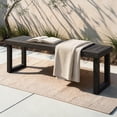 thumbnail image 2 of Tcbosik 60" Acacia Wood Outdoor Bench, Backless Dining Bench, Outside Seating for Entryway, Deck, Poolside, Yard & Porch, Dark Grey, 2 of 7
