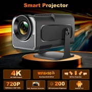 HY320 4K Android 11 Smart Projector,Portable WiFi 6 Bluetooth 5.0 with Auto Keystone Correction,180°Rotatable Home Theater, Outdoor,Gaming