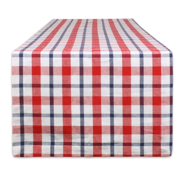 Camino de mesa DII American Plaid, 100% algodón, 14 x 72 pulgadas