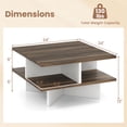 thumbnail image 3 of Gymax 2-Tier Square Coffee Table w/ Storage Farmhouse Modern Accent Table Center Table, 3 of 10