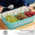 thumbnail image 4 of Kepeak Lunch Box , Bento Storage Box with 4 Compartments for Picnic, Protable 1000ML Bento Box with Fork, BPA-free, 4 of 8