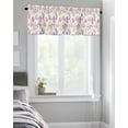 thumbnail image 4 of Kitchen Cafe Valance Curtain for Small Windows,Watercolor Pink Seamless Flower Rod Pocket Short Valances Garden Floral Leaves on White Window Treatment Panel for Living Room/Bedroom/Bathroom,54x18in, 4 of 9