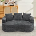 thumbnail image 6 of Curved Loveseat, Small Chenille Sofa with 3 Pillows, Deep Seat Couch for Apartment, Living Room, No Assembly Needed, 6 of 9