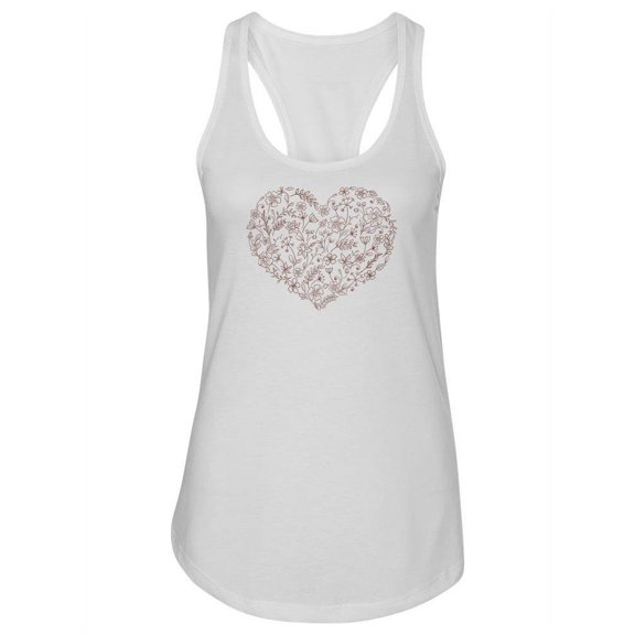 Flower Heart Doodle Tank Women -Image by Shutterstock, Female x-Small