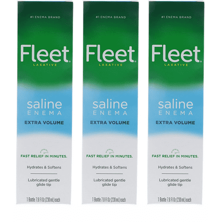 3 pack Fleet Adult Saline Enema, Extra Volume, 7.8oz each