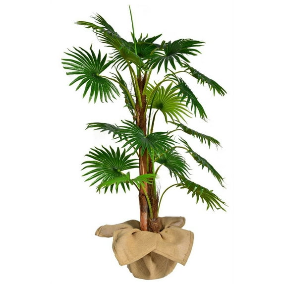 Vintage Home Artificial Faux 48" Tall Fan Palm Tree With Eco-Paper Planter With Eco Planter