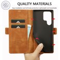 thumbnail image 5 of Compatible with Samsung Galaxy S22 Ultra Wallet Case, PU Leather Flip Folio Case with Card Holders RFID Blocking Kickstand [Shockproof TPU Inner Shell] Phone Cover, Brown, 5 of 11