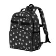 thumbnail image 2 of Dog Paw Print Black Pattern Cute School Backpack Bag for School with Padded Back and Adjustable Shoulder Straps 15.25"x11.5"x5.25", 2 of 5