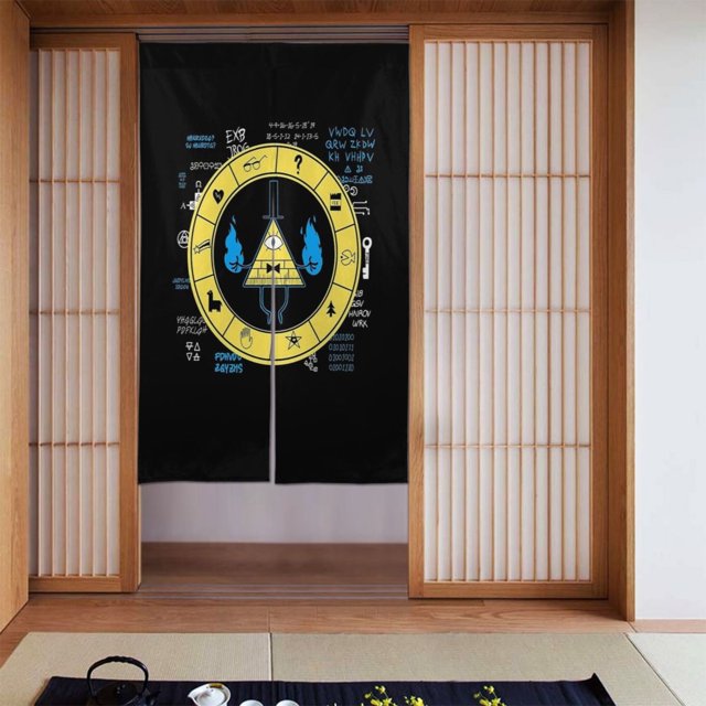 Cortinas opacas Bill Cipher para decoración del hogar, cortinas aislantes para ventanas, cortinas para dormitorios y salas de estar