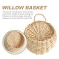 thumbnail image 2 of 2 PCS Straw and Willow Basket Wicker Flower Pots Flower Wall Hanging Flowerpot Hanging Basket Rustic Rattan Hanging Wall Basket(Original Sallow), 2 of 6