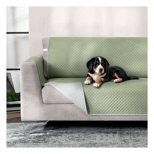 Protector de Sala 3 Pzas Reversible Pinsonic, Real Textil (Olivo - Gris, CH/M/G)