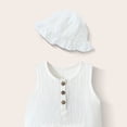 thumbnail image 5 of Mnyotv Summer Outfits for Infants Cotton Sleeveless Vest Romper and Hats Baby Boy Clothes Size 3-6 Months, 5 of 6