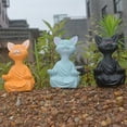 thumbnail image 3 of Colección boutique estatua de gato de meditación estatua de resina pequeña decoración de escritorio de oficina en casa juguete para regalo (negro) JAMW Sencillez, 3 of 4