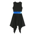 thumbnail image 6 of Haitryli Women Sleeveless Color Block Lyrical Modern Dance Dress Liturgical Praise Tunic Blue&Black S, 6 of 7