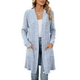 thumbnail image 6 of kamemir Womens Cardigan Womens Open Front Cardigan Fashion Button Down Cable Knit Outwear Coats(Light Blue,M), 6 of 6