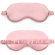 Nuwbay Sleep Eye Mask with Elastic Strap Headband, Lightweight Comfortable Soft Silk Like for Men Women Traveling