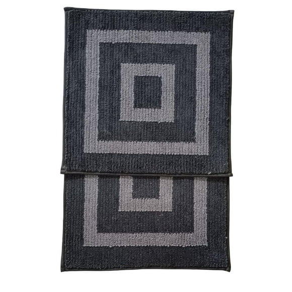 Home Décor Inc. Austin Micro XVII 2-Piece Bathmat Set – 18" x 18" & 18" x 28", Soft Microfiber, Durable & Comfortable