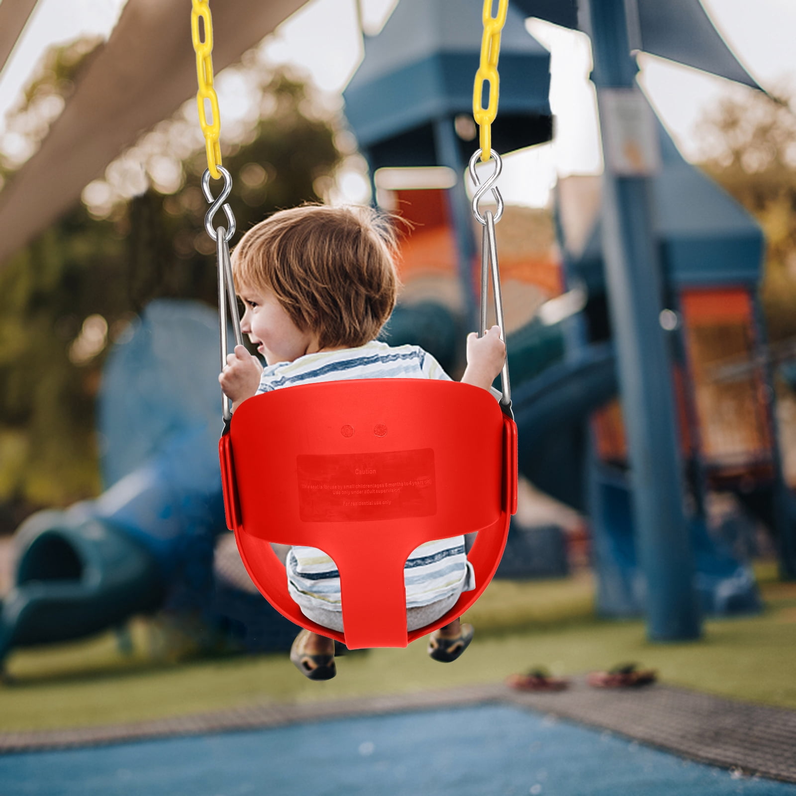 Ktaxon High Bucket Swing for Toddlers and Kids, Durable EVA, Red
