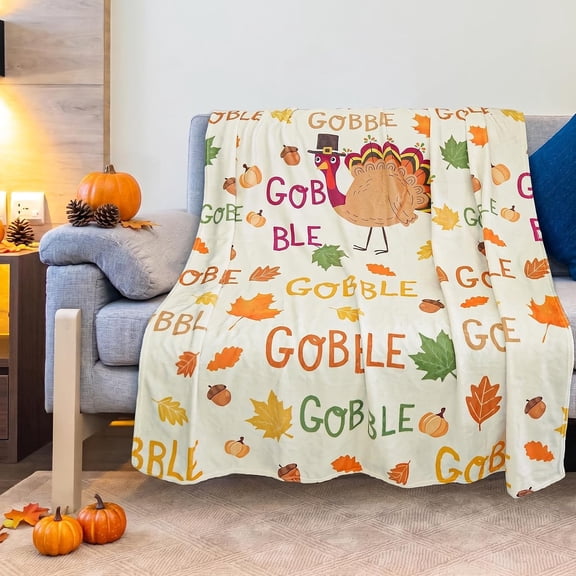 Thanksgiving Turkey Blanket for Autumn Harvest and Fall Decor