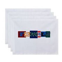 Simply Daisy 18" x 14" Family Fun Word Print Placemats, Set of 4