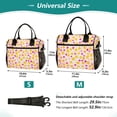 thumbnail image 4 of FORMRS Insulated Lunch Bag for Work School Unisex Large Capacity Cooler with Shoulder Strap, Light Pink Stars, 4 of 6