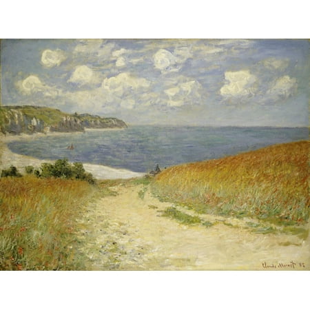 Path in the Wheat at Pourville, 1882 Monet Impressionism Beach Seascape Coastal Landscape Print Wall Art By Claude
