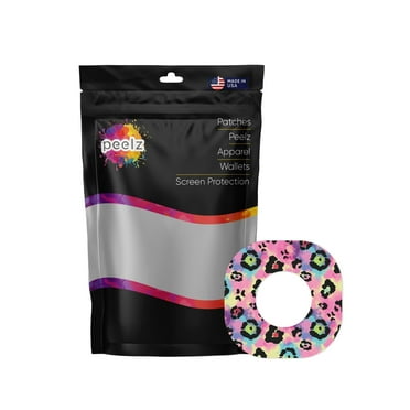 Peelz Rainbow Leopard Patch Tape Designed for The DEXCOM G7 and Stelo,Secure Your Dexcom G7 Sensor or Stelo Sensor 4-Pack (Set of 4 Patches)