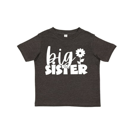 

Inktastic Big Sister Text with Cute Flower Gift Toddler Boy or Toddler Girl T-Shirt