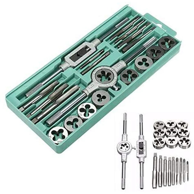 Lot de 20 matrices de tarauds en acier rapide M3-M12 à vis 25 mm