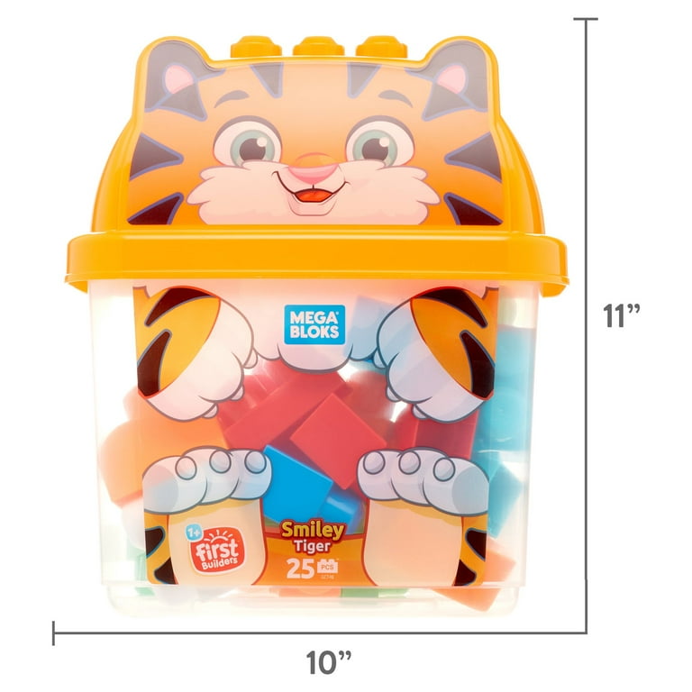 Mega Bloks First Builders Smiley Tiger with Big Building Blocks