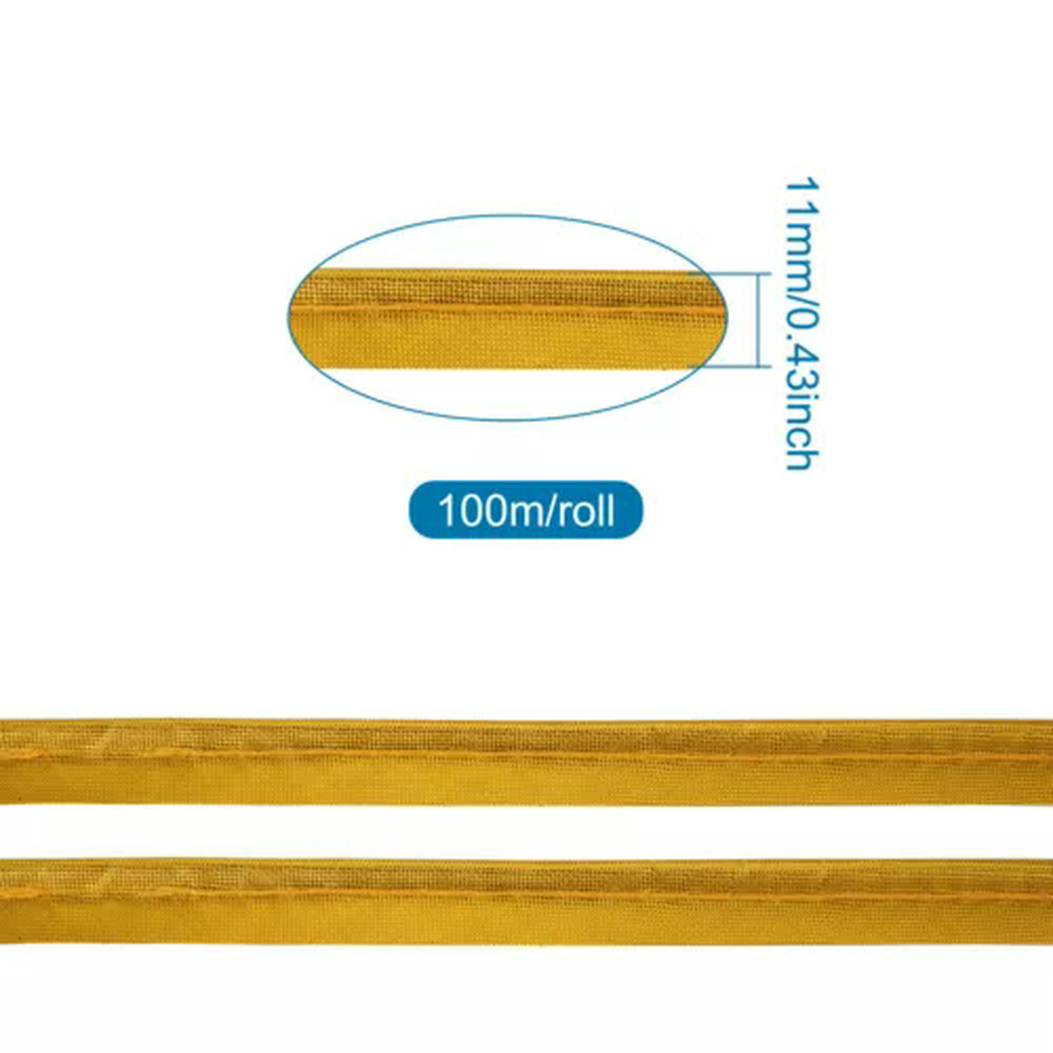U8MO 109 Yards/roll 3/8 " Polyester Fiber Ribbons Trim Welting Cord for Clothing Sew-Gold
