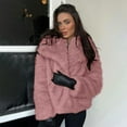 thumbnail image 4 of Women Short Faux Fur Jacket Long Sleeve Lapel Open Front Warm Fluffy Winter Coat, 4 of 6