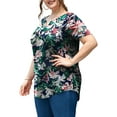 thumbnail image 3 of a.Jesdani Women's Plus Size Tunic Tops Short Sleeve V Neck Casual Blouses M-4X, 3 of 10