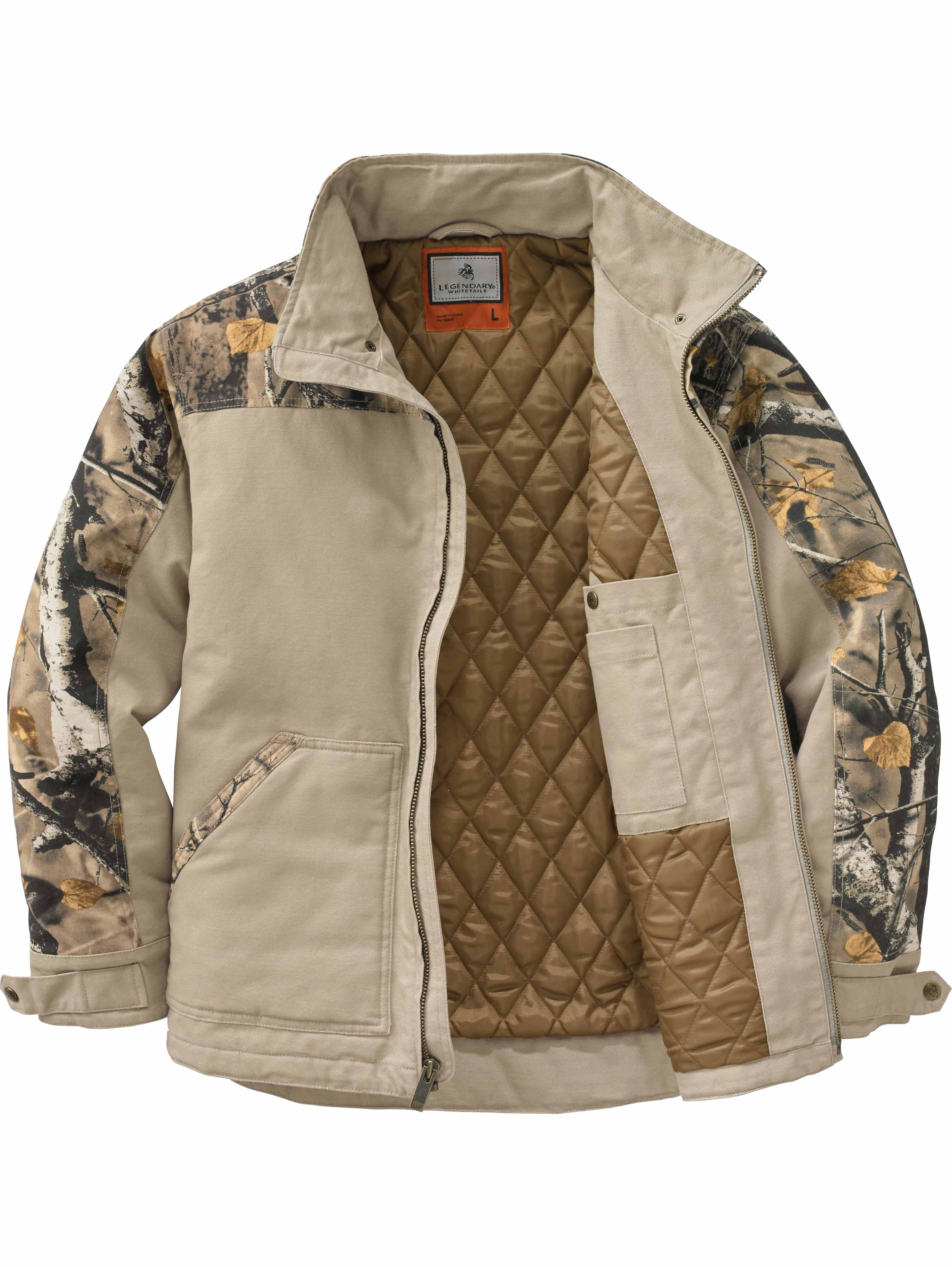 Legendary Whitetails Mens Canvas Cross Trail Big Game Camo Workwear Hooded Jacket