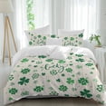 thumbnail image 2 of Lucky Day Bedding 3 Piece Duvet Cover Set Twin Size, St. Patrick's Shamrock Rustic Clover Green Soft Microfiber Comforter Cover with Zipper Closure & Pillowcases, Wrinkle & FadeResistant Quilt Cover, 2 of 9