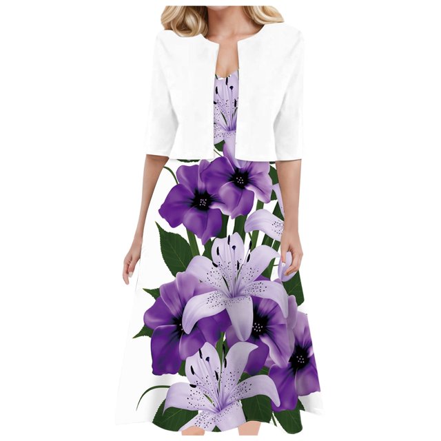 JHLZHS Robe Sans Manches à Fleurs Imprimée pour Femmes, Débardeur avec Manches Courtes, Haut Décontracté Élégant, Coupe Régulière, Ensemble 2 Pcs, Pantalon, Robe de Collation des Grades