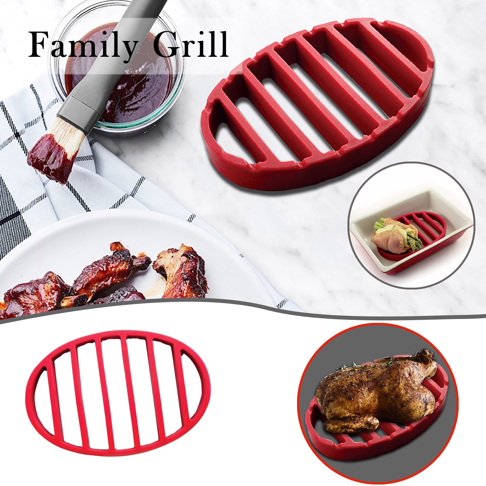 Mat Grill Tray Rack BBQ Grill Kitchenware Grill Silicone Turkey Kitchen，Dining & Bar 14 in Grill Grate Barbecue Grill Worksite Grill Mini Hibachi Grill Venting Grill Portable Kitchen Grill Pk360 Tuner - image 2 of 9