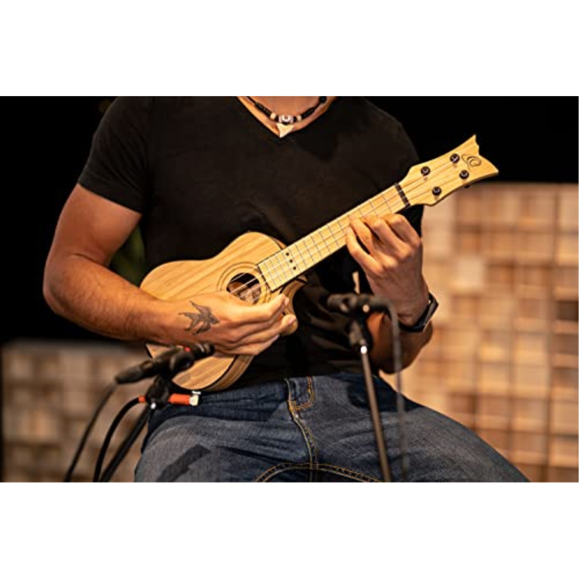 Bamboo Series All Solid Soprano Acoustic-Electric Ukulele with Bag