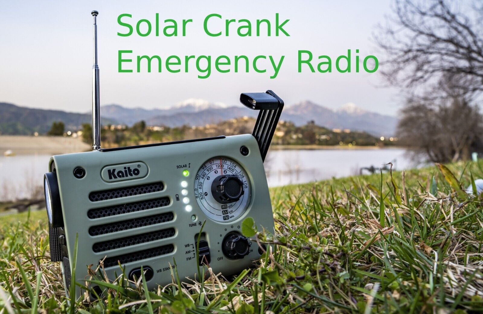 Kaito KA380 Solar Crank AM FM Emergency Weather Radio with Flashlight