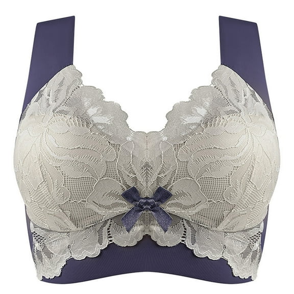 Jacenvly Bralettes for Women Lace No Underwire Stretchable Solid Push-Up Bra Women Bras Pack Breathable Soft Comfortable Non-Magnetic Buckle Beauty Back Underwear