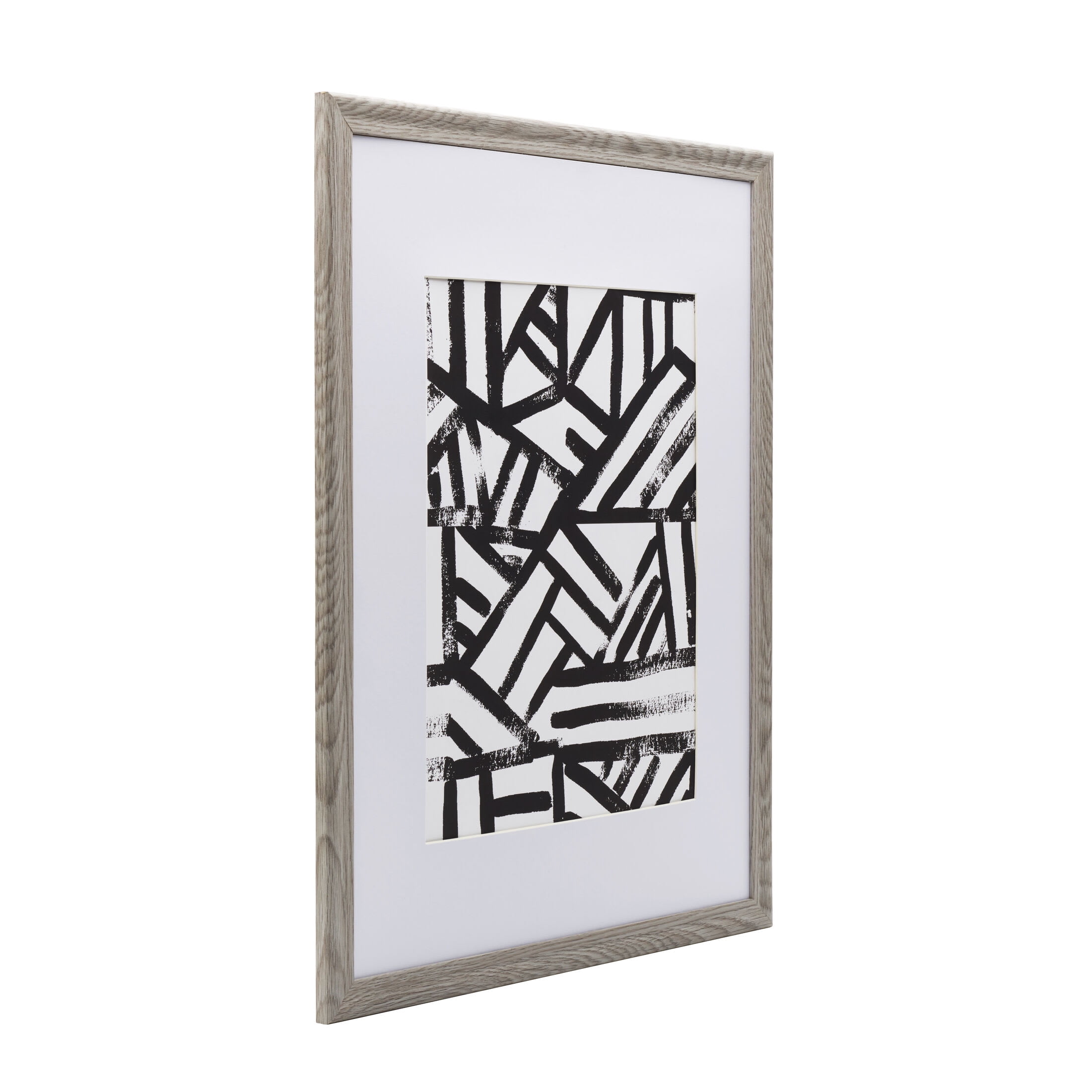 Melannco Set Of Two Gray Wood Photo Frames To Hold 16X20 Photo Without Mat And 11X14 Photo With Mat