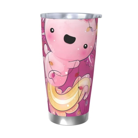 

Matuu Cute Pink Axolotl A for 20oz Durable Thermal Cups Keep Drinks Cold and Hot Insulated Car Mug with Lid-Without Straw