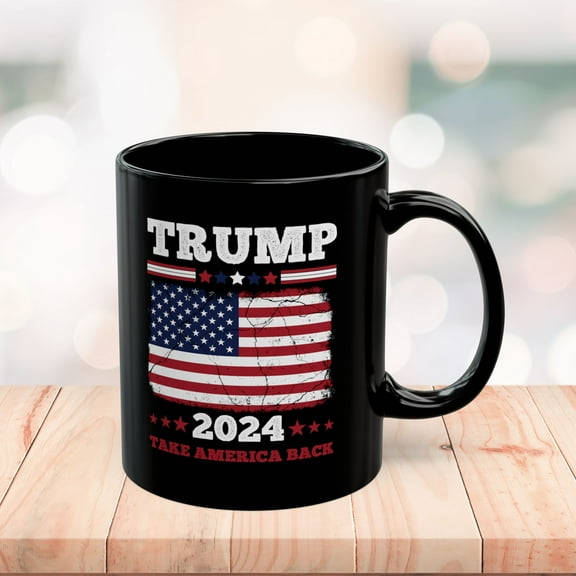 Trump Mug 2024 Take America Back MAGA Black Coffee Mug 11oz or 15oz Cup