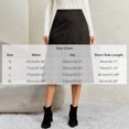 thumbnail image 4 of CBASIHI Womens Suede Midi Skirts- Hidden Zipper Casual Retro High Elastic Waist Fall Winter Skirts Army Green Size M, 4 of 8